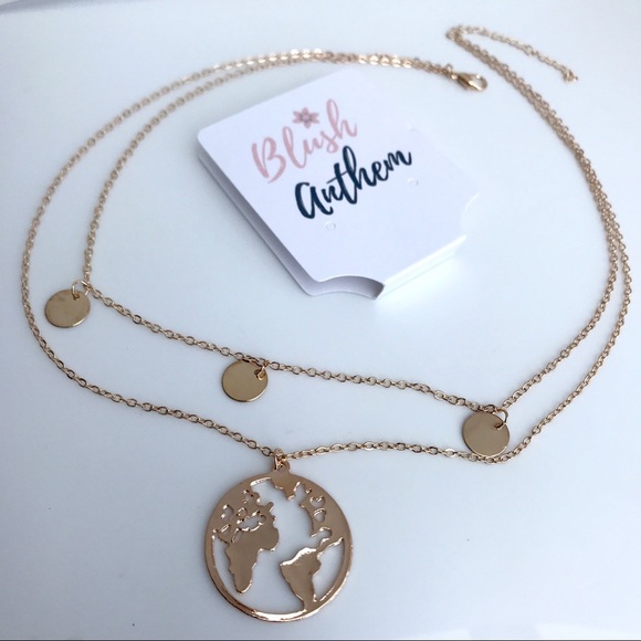 3 for $25⚡️ world map 2 layer sequin coin necklace - Picture 5 of 8